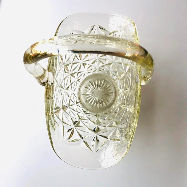 Shabby Chic Vintage Clear Cut Glass Monogram "Koc" Wedding Basket For Sale - Image 3 of 7