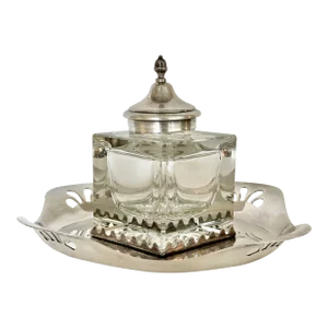 1802/1803 George III Era Sterling Silver & Crystal Ink Recipe