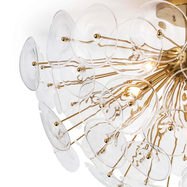 Traditional Regina Andrew Poppy Glass Semi Flush Mount in Clear For Sale - Image 3 of 6