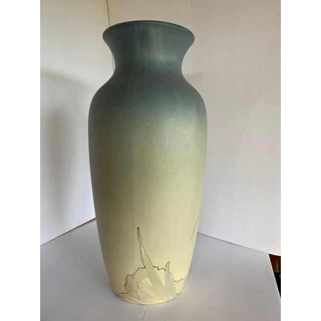 Ceramic Antique Weller Pottery Hand-Painted Art Nouveau Vase For Sale - Image 7 of 12