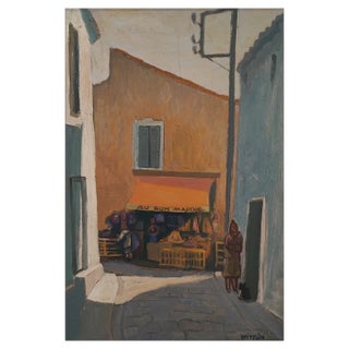 Alois Wittlin, Au bon marché, Fontvieille, Sainte Marie de la Mer, 1954, Oil on Canvas, Framed For Sale