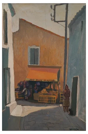 Alois Wittlin, Au bon marché, Fontvieille, Sainte Marie de la Mer, 1954, Oil on Canvas, Framed