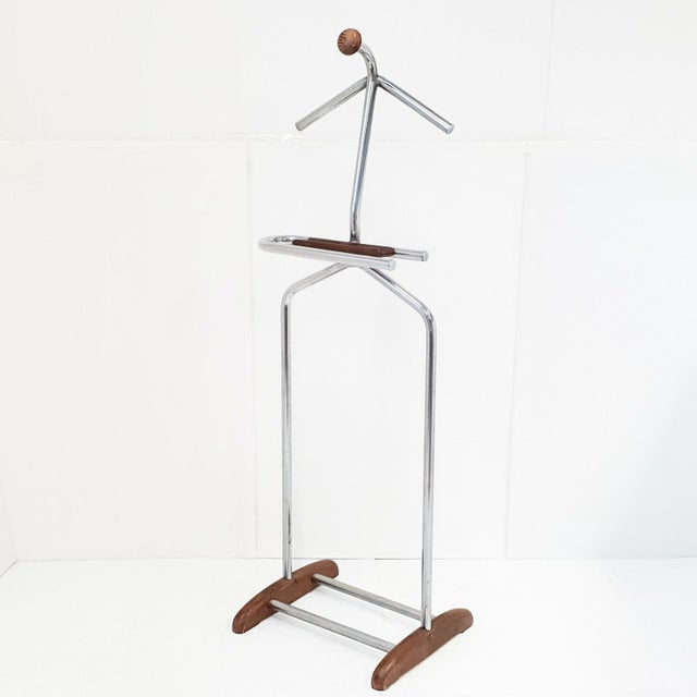 Art Deco Valet Table in Walnut and Chrome Steel, 1920s-1930s For Sale - Image 3 of 9