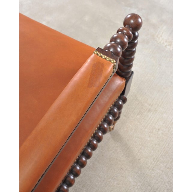 Pair of Ralph Lauren New Bohemian Leather Spindle Chairs For Sale - Image 14 of 18