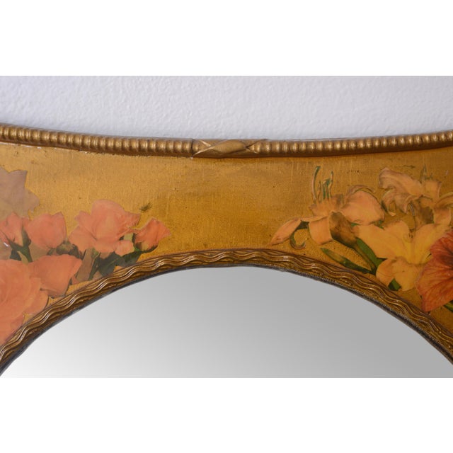 1970s Vintage Victorian Style Decoupage Mirror For Sale - Image 5 of 8