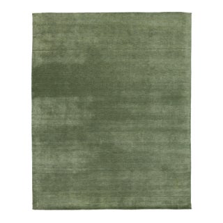 Apadana's Modern Gabbeh Hand-Loom Wool Area Rug in Green 12x15 For Sale