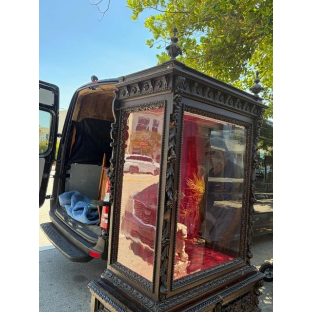 Mid 19th Century Superb Heavily Carved French Oak Showcase Cupboard For Sale - Image 9 of 11