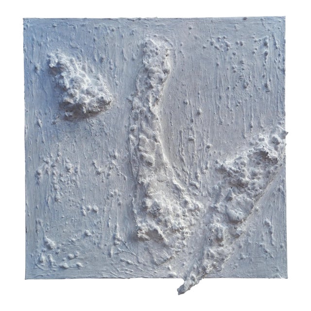 #Neutral Palette Abstract Relief Brutalist Oil Painting #1 by Diane Grant For Sale