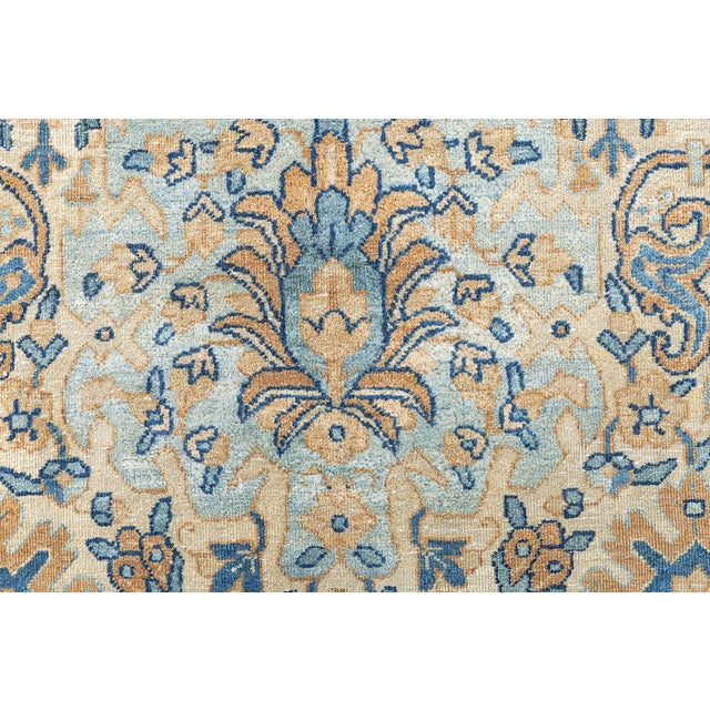 Antique Persian Kirman Yellow Handmade Wool Rug For Sale - Image 10 of 10