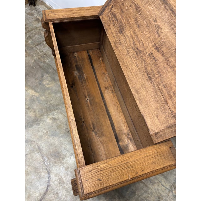 Brown Antique English Oak Blanket Chest For Sale - Image 8 of 10
