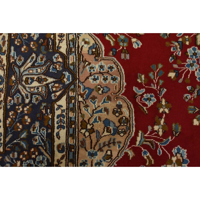 Kerman Rug 7’10” X 11’4” Red Wool Vintage Traditional Hand-Knotted Carpet For Sale - Image 10 of 15