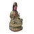 Wood Vintage Chinese Pink Face Holy Bottle Lotus Base Wood Kwan Yin Bodhisattva Statue For Sale - Image 7 of 9
