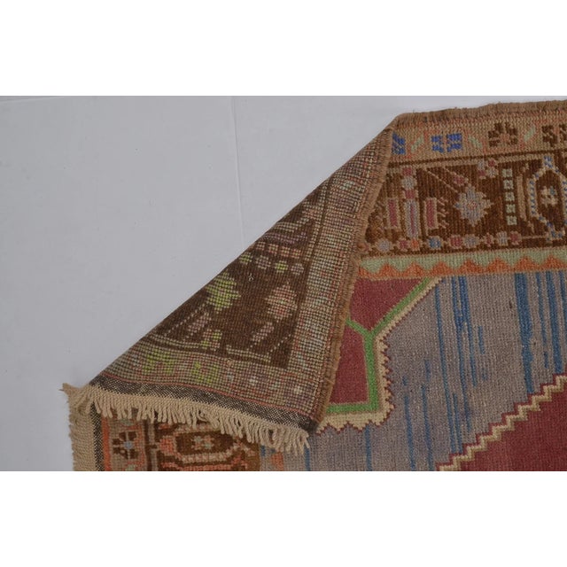 Turkish Vintage Small Oushak Floral Carpet For Sale - Image 3 of 10