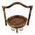 Vintage Tortoiseshell Rattan & Wrought Iron Round Tray Stand For Sale