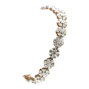 7.36 Carat Diamond Gold Flower Tennis Bracelet