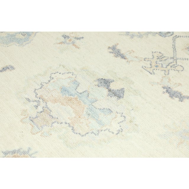 Textile White Color Gray Ivory Field Multicolor Handwoven Turkish Oushak Rug 8'3" X 10' For Sale - Image 7 of 7