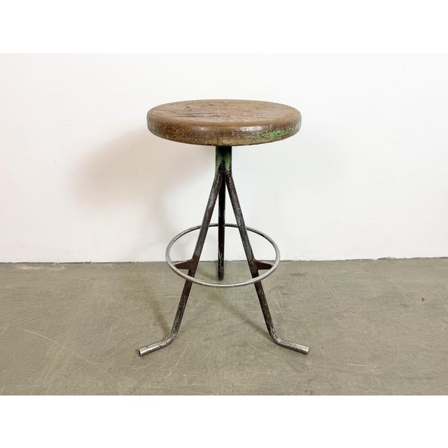 Industrial Grey Workshop Stool, 1960s For Sale - Image 14 of 18