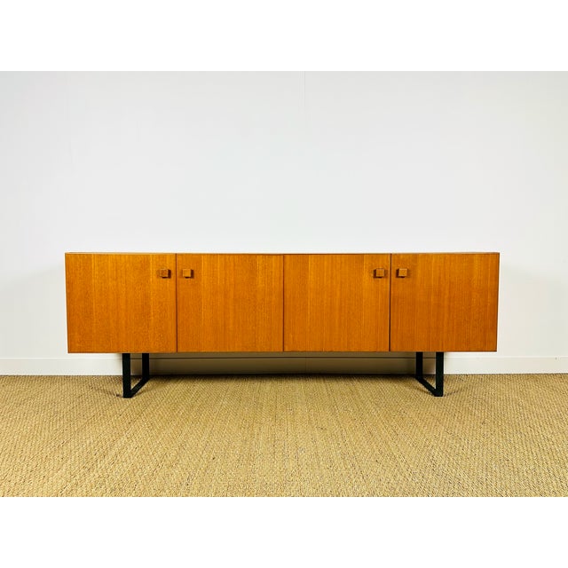 Scandinavian Teak Sideboard with Metal Sled-Style Legs, 1960 For Sale - Image 15 of 15