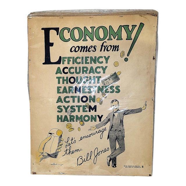 Original 1927 Large Bill Jones Motivational Poster For Sale