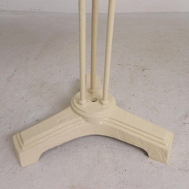 Metal Bistro Table with Cast Iron Legs and Round Steel Top, 1930s For Sale - Image 7 of 18
