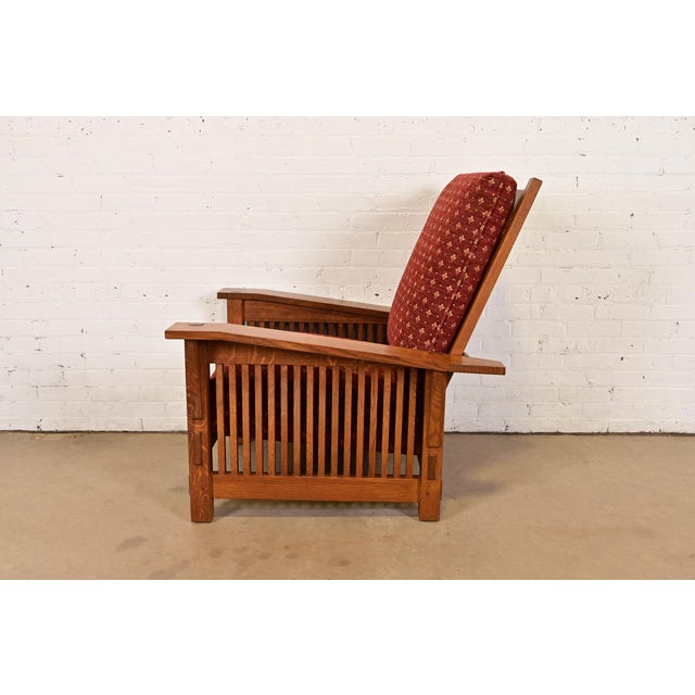 Stickley Mission Oak Arts & Crafts Reclining Morris Lounge Chair For Sale - Image 10 of 13