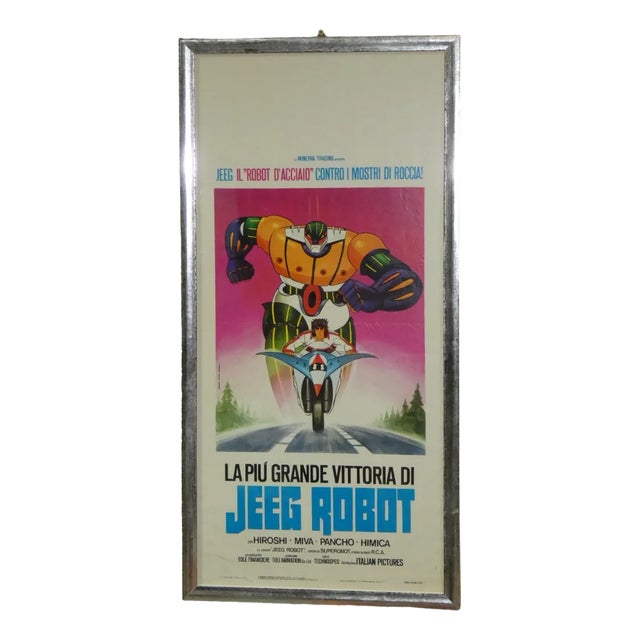 Original First Edition Anime Jeeg Robot Poster by Mario Piovano for Studio Paradiso, Italy, 1979 For Sale