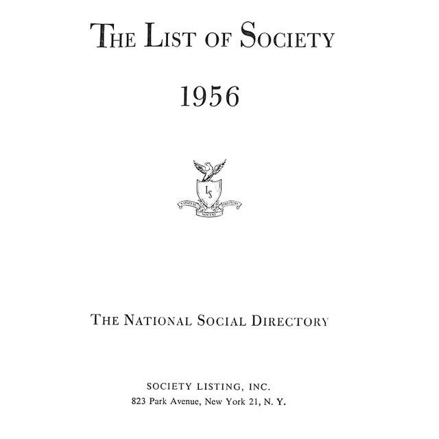 [791] pp. Society Listing, Inc 1956 7 1/4" x 5 3/4"