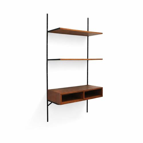Brown Vintage Wall System / Wall Rack with Cabinet, 1960s For Sale - Image 8 of 8