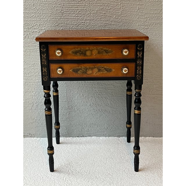 This beautiful vintage side/end table by Lambert Hitchcock is in very good condition. Made of Maple Wood in America, with...