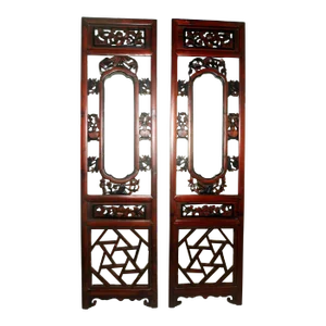 Early 19th Century Antique Chinese Screen PanelsCunninghamia Wood - A Pair