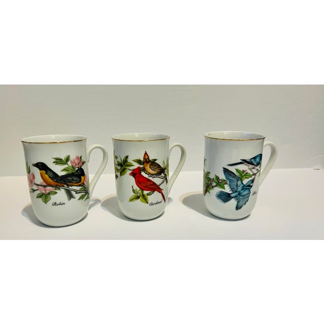 Figurative Vintage 1985 John James Audubon Porcelains Blue Jay, Cardinal and Robin Bird Mugs -3 For Sale - Image 3 of 6