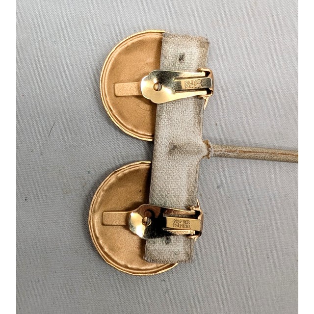 Vintage 1960s Signed Napier Goldtone Round Domed Foliate Clip Earrings-2 Pieces For Sale In Philadelphia - Image 6 of 7