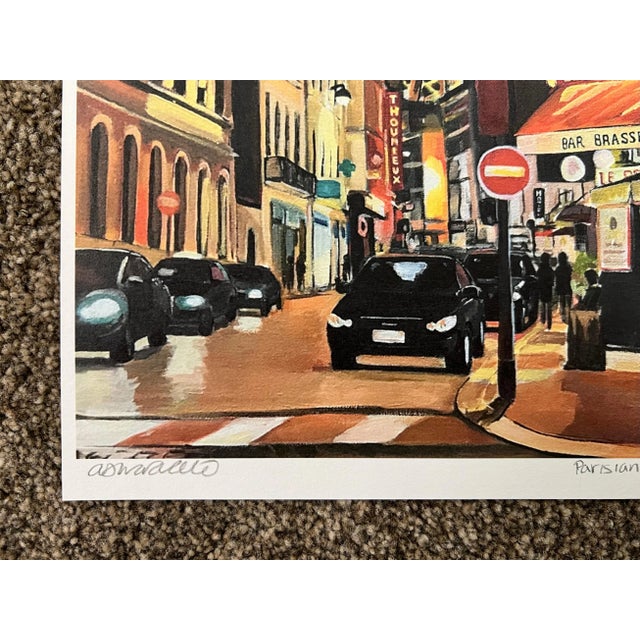 Orange Limited Edition Print of Parisian Café Eiffel Tower Paris France by British Artist, Angela Wakefield For Sale - Image 8 of 8