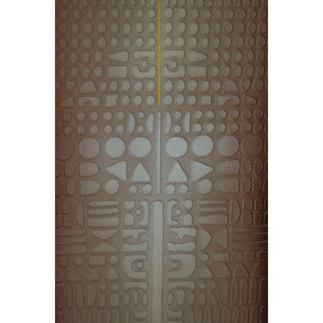 Textile Unique Large Vintage Maxwell Pochoir Relief Painting by Paul Maxwell, 60" X 48" For Sale - Image 7 of 16