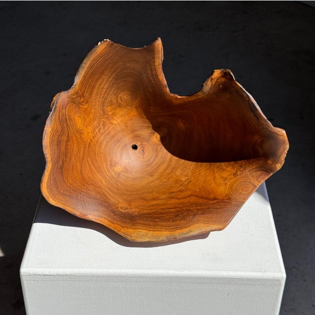 Small Organic Teak Pendant Light with Hat, 1980s For Sale - Image 14 of 18