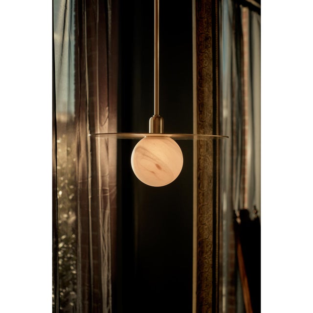 Rhoads Triangular Pendant, Natural Brass For Sale - Image 4 of 9