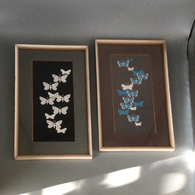 “California White” and “Phenes Blue” Butterfly’s From the Atelier, San Francisco 1970s Screen Prints by H. Pruett-a Pair For Sale - Image 13 of 13