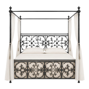 Tuscan Style Iron Canopy Queen Bed