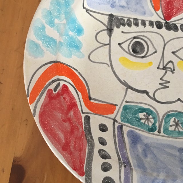DeSimone DeSimone Mi- Century 10 " Pottery Charger For Sale - Image 4 of 10