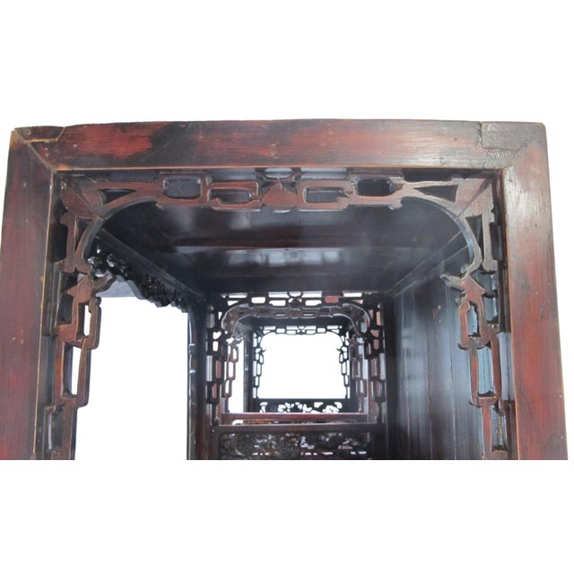 Pair Antique Open-Shelf Elm Display Cabinet For Sale - Image 12 of 17