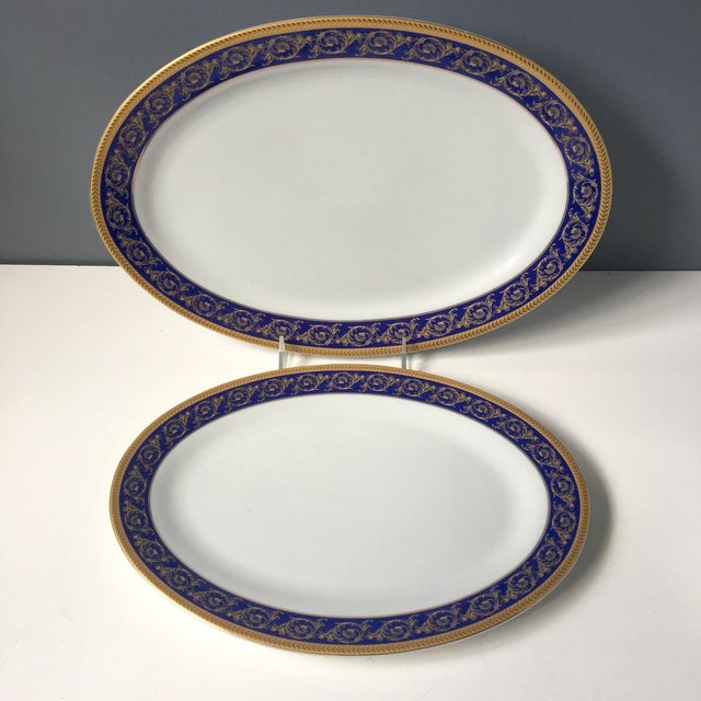 Sorelle Fine Porcelain Cobalt Blue and Gold Set for 8 Dinnerware (27