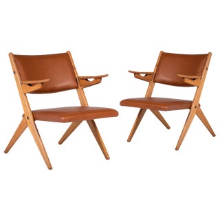 Set of Danish Architectural Armchairs by Arne Hovmand Olsen, 1970s For Sale