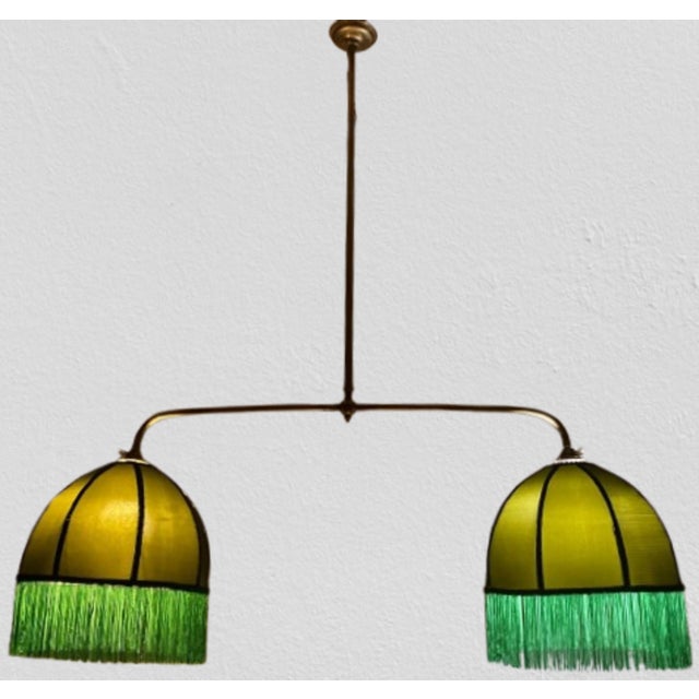 Forest Green Art Deco Billiard Pool Table Lighting, 1930s For Sale - Image 8 of 8
