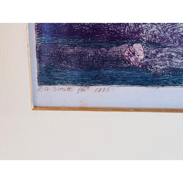 J. G. Strutt, Ancient Elm at Checquers 1825 Colored Engraving Framed by Throwbridge Gallery London For Sale - Image 4 of 7