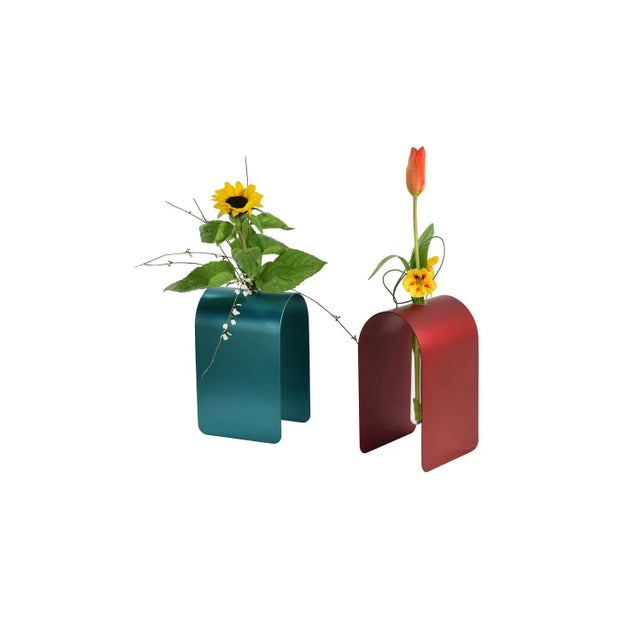 Metal Dahlia Vase by William Mulas For Sale - Image 7 of 8