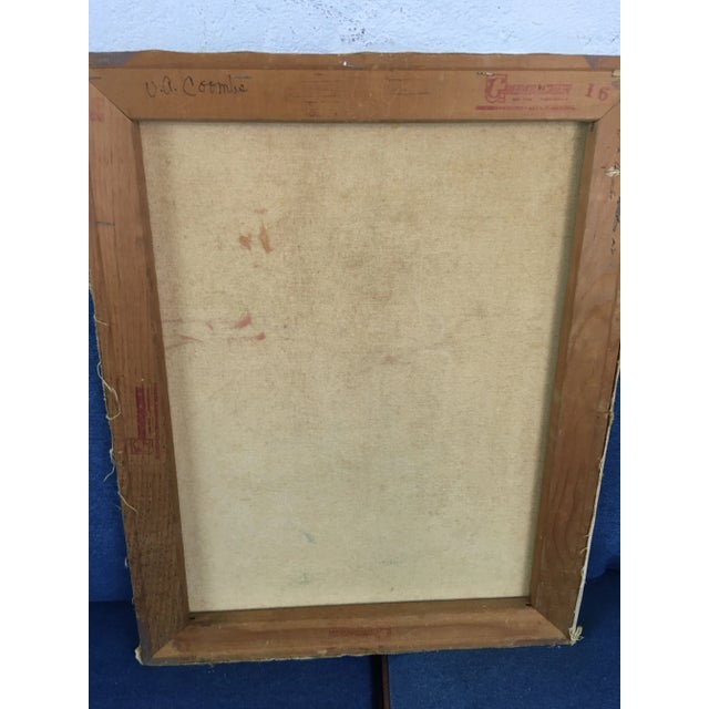 Red Vintage Oil on Canvas, Hibiscus For Sale - Image 8 of 9