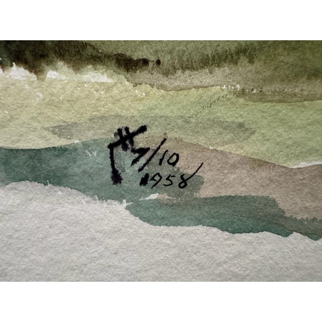1950s Henry Emil Salloch Original Watercolor on Paper Palmer Lake Rd, 1958. For Sale - Image 5 of 7