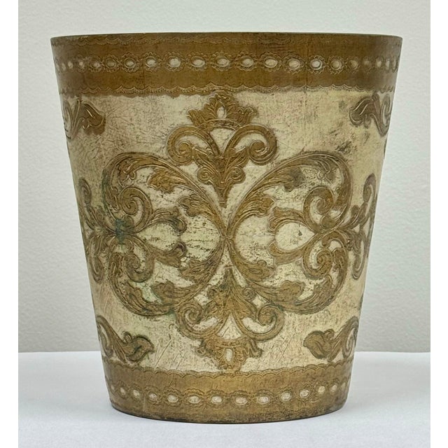 Vintage Mid 20th C Italian Florentine Wastebasket For Sale - Image 9 of 9