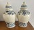 Shabby Chic Talavera Blue and White Ginger Jars or Lidded Vases - Pair For Sale - Image 3 of 10