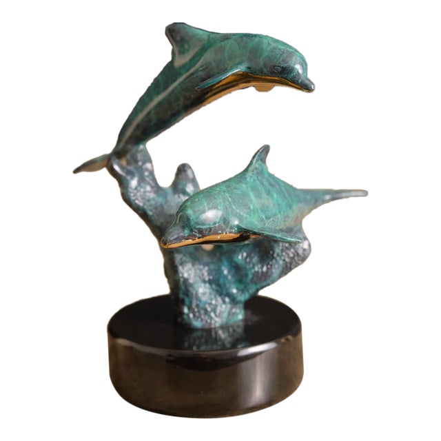Christian Riese Lassen Signed & Numbered Bronze Dolphin Sculpture – 153/300", 1993 For Sale